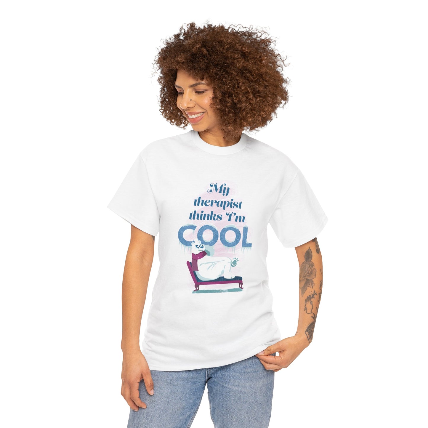 My Therapist Thinks I'm Cool T-shirt, White